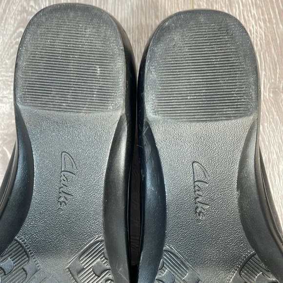 Clarks Black Leather Slip On Loafers Buckle Strap 8.5M - Picture 10 of 16